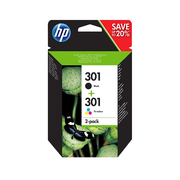 HP 301 Mehrfarbig 2er-Pack Tintenpatronen schwarz/farbig Original