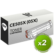 HP CE505X (05X) Packung  von 2 Toner Kompatibel