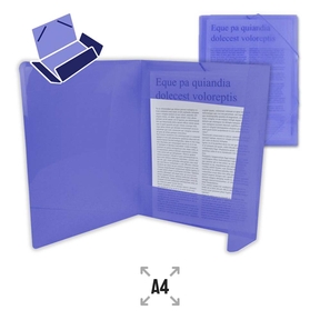 Liderpapel Plastikmappe mit Gummibändern A4 (Blau)