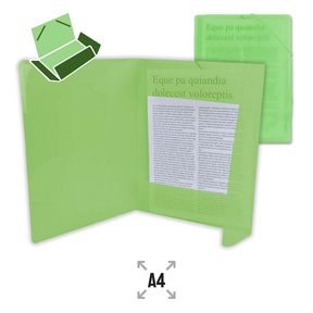 Liderpapel Plastikmappe mit Gummibändern A4 (Grün)