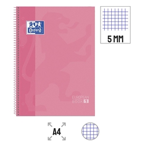 Oxford Notizbuch A4 Soft Cover Soft Touch Notizbuch 5x5 mm (Flamingo Pastell)