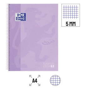 Oxford Notizbuch A4 Soft Cover Soft Touch Notizbuch 5x5 mm (Lavendel Pastell)