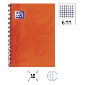Oxford A5 Notizbuch A5 Glanzumschlag 5x5 mm (Orange)