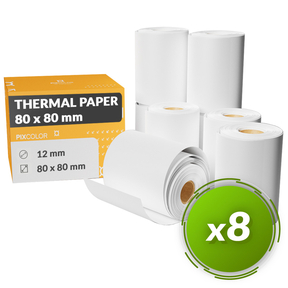 PixColor Thermopapier 80x80 mm (Packung 8 Stk.)