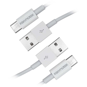 Kabel USB-A 2.0 auf USB Typ-C Weiß Skynotek 1m (Pack 2 Stk.)