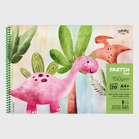 Nokers Kids Dino Zeichenblock A4+ 150 g – 20 Blatt
