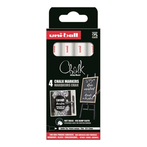 Uni‑Ball Chalk Marker 4 Stk. Flüssigkreidemarker