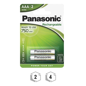 Panasonic AAA 750 mAh Wiederaufladbare