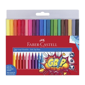 Faber-Castell Grip Felt Tip Pens (Schachtel 20 Stück)