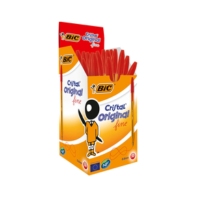 BIC Cristal Original Fine (Pack 50 Stk.) (Rot)