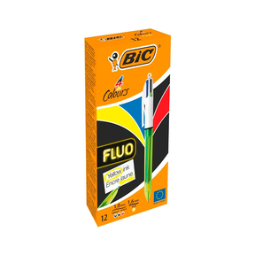 BIC 4 Colours Fluo (Pack 12 Stk.)