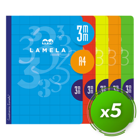 Lamela Notizbuch 50 Blatt / A4 3 mm (5 Stk. Sortiert)