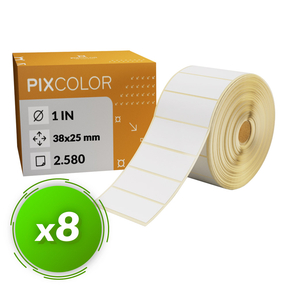 PixColor Desk Labels 38x25 Thermische Übertragung (Pack 8)