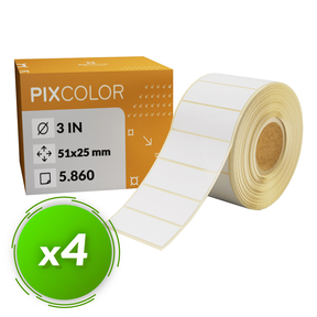 PixColor Desk Labels 51x25 Thermo-Etiketten (Pack 4)