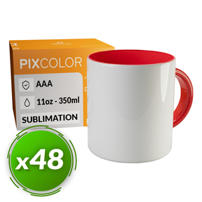 PixColor Rot Sublimation Tasse  - Premium Qualität AAA (Pack 48)