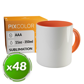 PixColor Orange Sublimation Tasse - Premium Qualität AAA (Pack 48)