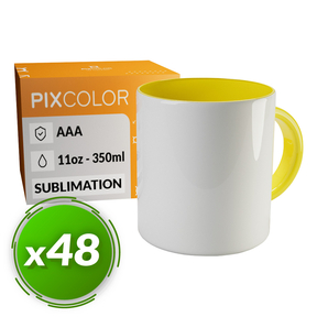 PixColor Gelb Sublimation Tasse - Premium Qualität AAA (Pack 48)