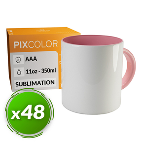PixColor Rosa Sublimation Tasse - Premium Qualität AAA (Pack 48)
