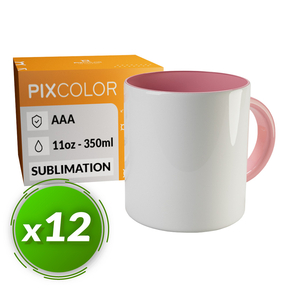 PixColor Rosa Sublimation Tasse - Premium Qualität AAA (Pack 12)