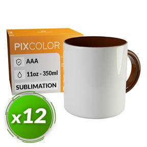 PixColor Braun Sublimation Tasse - Premium Qualität AAA (Pack 12)