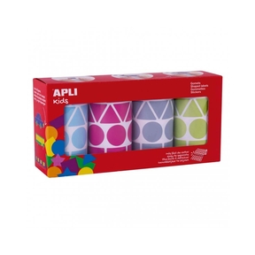 Apli Pack Gummibärchen Rollen Geometrische Figuren (Quadratisch, Rechteckig, Rund und Dreieckig) 27 mm