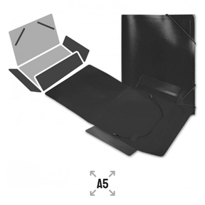 Liderpapel Kunststoffmappe mit Gummibändern A5 (Schwarz)