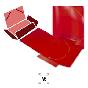 Liderpapel A5 Kunststoffmappe mit Gummibändern (rot)